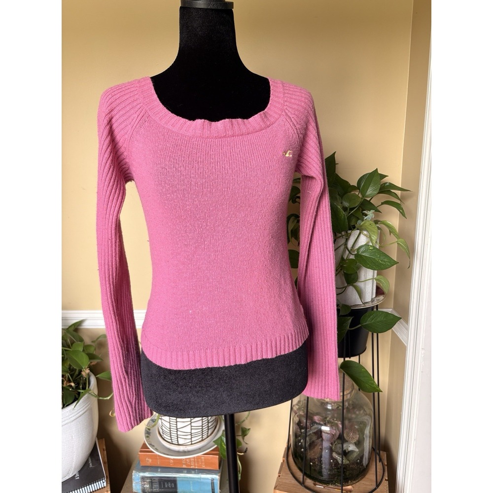 Hollister Women Pink Vintage‎ Y2K Bella Swan 2000's Rabbit Hair Sweater Size L